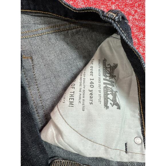 Levis 514 Jeans Mens 34x30 Blue Dark Wash Cotton Stretch Straight Slim Denim V1 - Picture 7 of 7